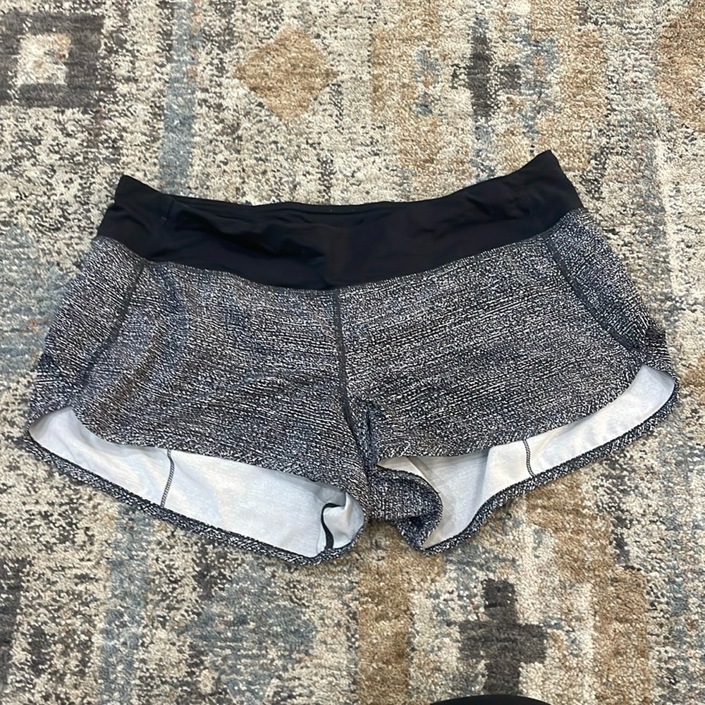 Black and white speed up shorts